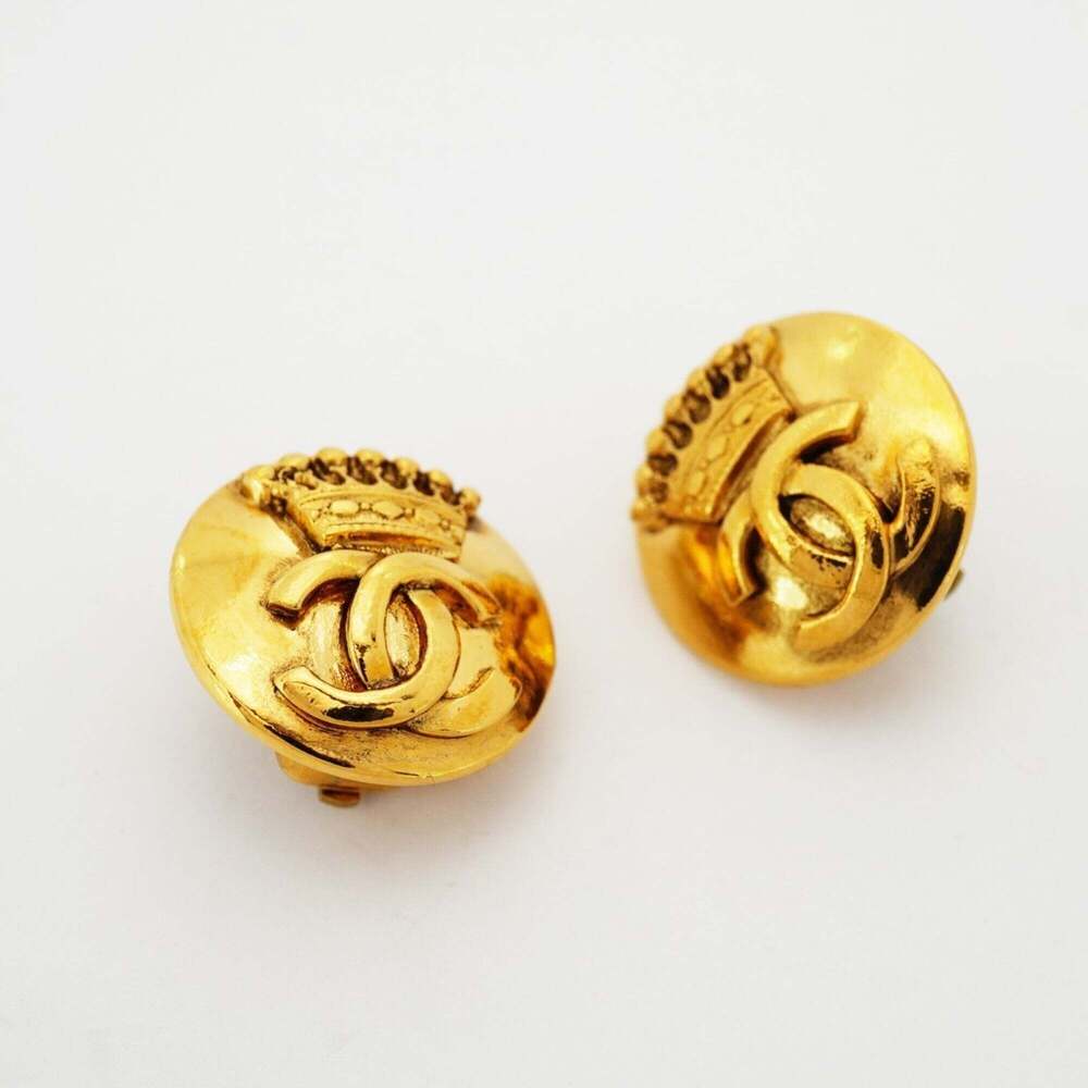 CHANEL Gold Logo Earrings - Picture 2 of 5